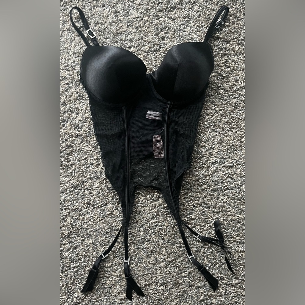 NWT Vintage Victoria’s Secret Corset Bustier with Garter Straps, Sz 34B